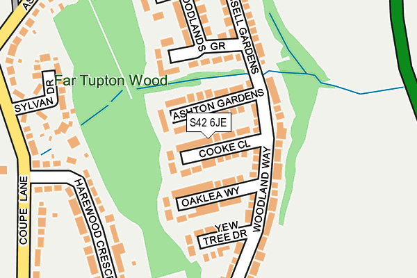 S42 6JE map - OS OpenMap – Local (Ordnance Survey)
