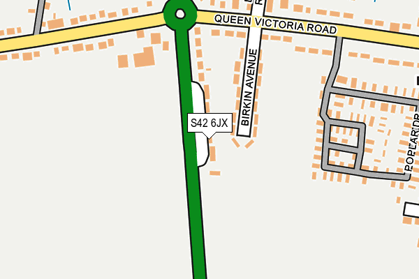 S42 6JX map - OS OpenMap – Local (Ordnance Survey)