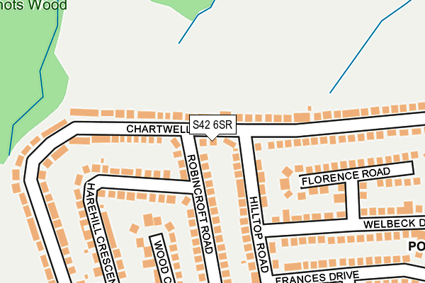 S42 6SR map - OS OpenMap – Local (Ordnance Survey) S42 6SR map - OS OpenMap – Local (Ordnance Survey)
