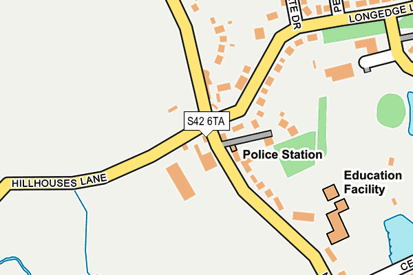 S42 6TA map - OS OpenMap – Local (Ordnance Survey) S42 6TA map - OS OpenMap – Local (Ordnance Survey)