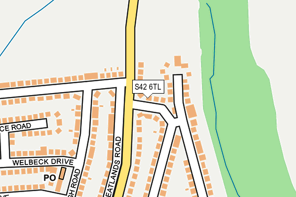 S42 6TL map - OS OpenMap – Local (Ordnance Survey) S42 6TL map - OS OpenMap – Local (Ordnance Survey)