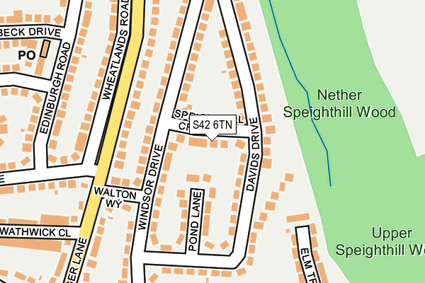 S42 6TN map - OS OpenMap – Local (Ordnance Survey) S42 6TN map - OS OpenMap – Local (Ordnance Survey)
