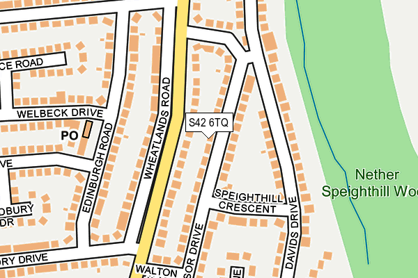S42 6TQ map - OS OpenMap – Local (Ordnance Survey) S42 6TQ map - OS OpenMap – Local (Ordnance Survey)