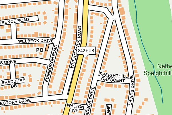 S42 6UB map - OS OpenMap – Local (Ordnance Survey) S42 6UB map - OS OpenMap – Local (Ordnance Survey)