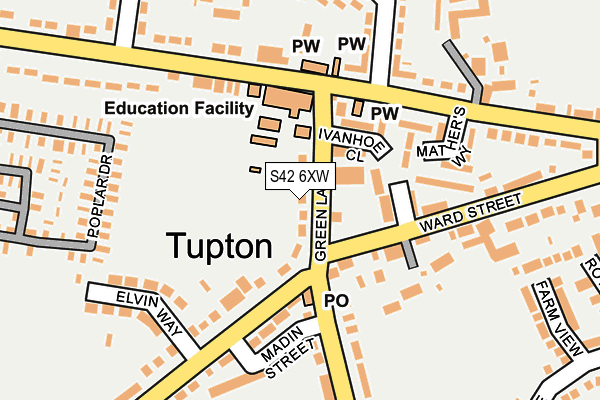 S42 6XW map - OS OpenMap – Local (Ordnance Survey) S42 6XW map - OS OpenMap – Local (Ordnance Survey)