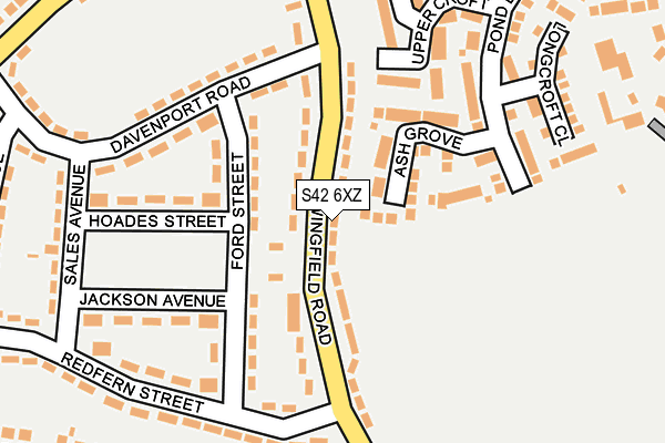 S42 6XZ map - OS OpenMap – Local (Ordnance Survey) S42 6XZ map - OS OpenMap – Local (Ordnance Survey)