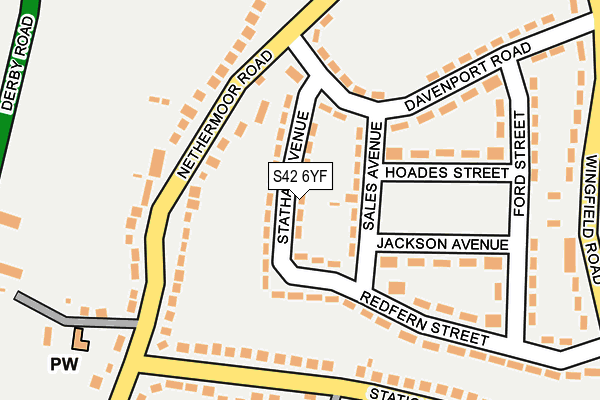 S42 6YF map - OS OpenMap – Local (Ordnance Survey) S42 6YF map - OS OpenMap – Local (Ordnance Survey)