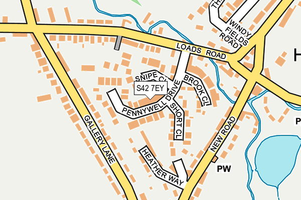 S42 7EY map - OS OpenMap – Local (Ordnance Survey) S42 7EY map - OS OpenMap – Local (Ordnance Survey)