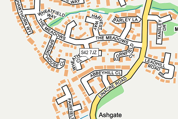 S42 7JZ map - OS OpenMap – Local (Ordnance Survey)