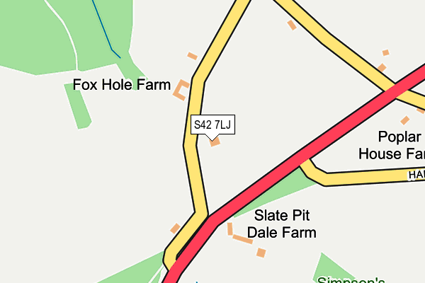 S42 7LJ map - OS OpenMap – Local (Ordnance Survey) S42 7LJ map - OS OpenMap – Local (Ordnance Survey)