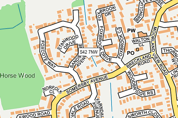 S42 7NW map - OS OpenMap – Local (Ordnance Survey) S42 7NW map - OS OpenMap – Local (Ordnance Survey)