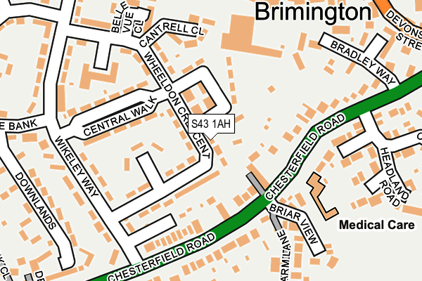 S43 1AH map - OS OpenMap – Local (Ordnance Survey) S43 1AH map - OS OpenMap – Local (Ordnance Survey)