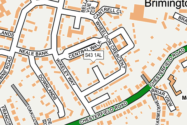 S43 1AL map - OS OpenMap – Local (Ordnance Survey) S43 1AL map - OS OpenMap – Local (Ordnance Survey)