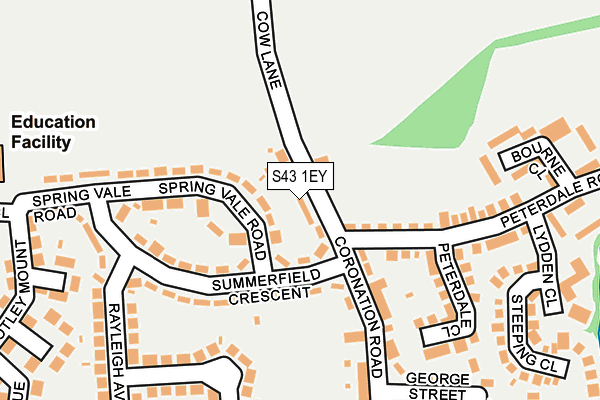 S43 1EY map - OS OpenMap – Local (Ordnance Survey) S43 1EY map - OS OpenMap – Local (Ordnance Survey)