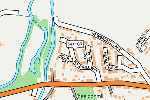 S43 1GR map - OS OpenMap – Local (Ordnance Survey) S43 1GR map - OS OpenMap – Local (Ordnance Survey)
