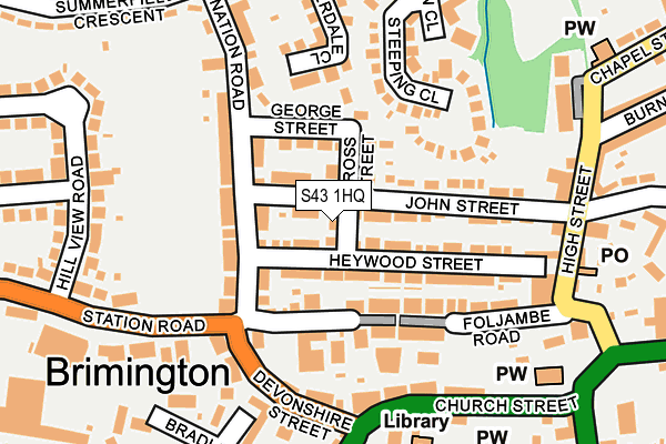 S43 1HQ map - OS OpenMap – Local (Ordnance Survey)