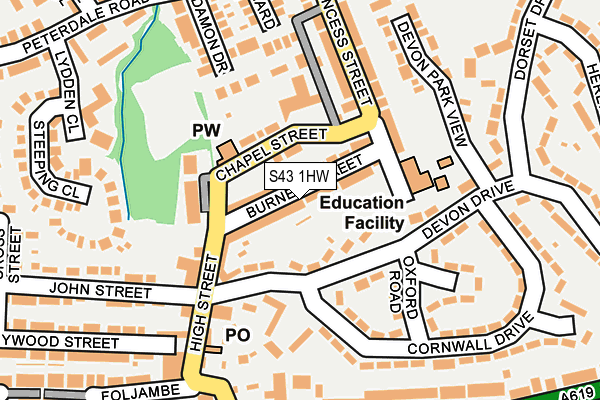 S43 1HW map - OS OpenMap – Local (Ordnance Survey) S43 1HW map - OS OpenMap – Local (Ordnance Survey)