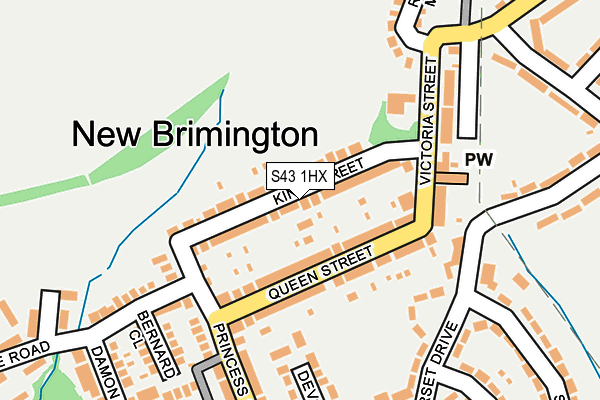 S43 1HX map - OS OpenMap – Local (Ordnance Survey) S43 1HX map - OS OpenMap – Local (Ordnance Survey)