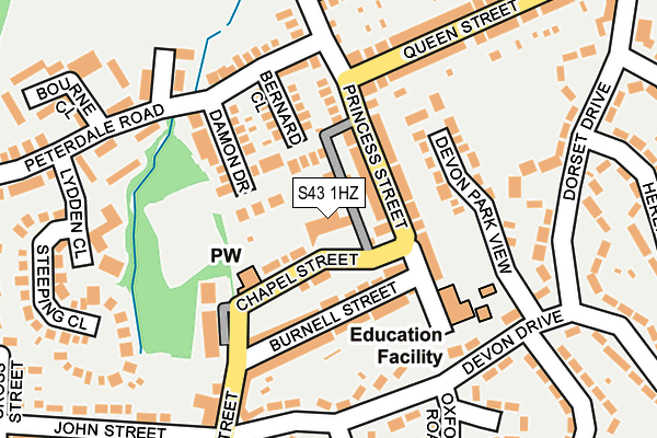 S43 1HZ map - OS OpenMap – Local (Ordnance Survey) S43 1HZ map - OS OpenMap – Local (Ordnance Survey)