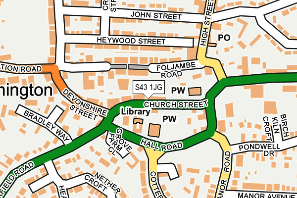 S43 1JG map - OS OpenMap – Local (Ordnance Survey) S43 1JG map - OS OpenMap – Local (Ordnance Survey)