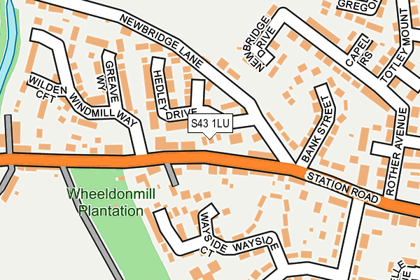 S43 1LU map - OS OpenMap – Local (Ordnance Survey) S43 1LU map - OS OpenMap – Local (Ordnance Survey)