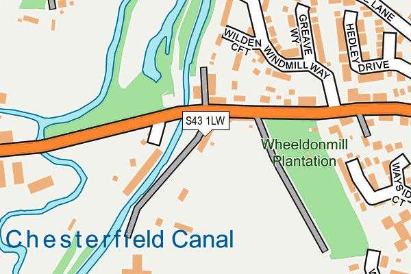 S43 1LW map - OS OpenMap – Local (Ordnance Survey) S43 1LW map - OS OpenMap – Local (Ordnance Survey)