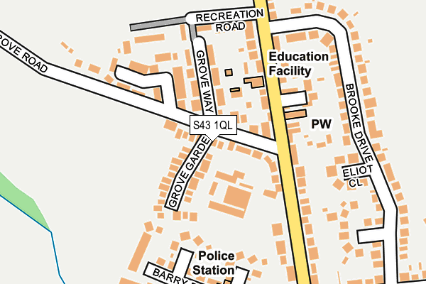 S43 1QL map - OS OpenMap – Local (Ordnance Survey) S43 1QL map - OS OpenMap – Local (Ordnance Survey)