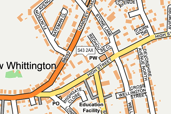 S43 2AX map - OS OpenMap – Local (Ordnance Survey) S43 2AX map - OS OpenMap – Local (Ordnance Survey)