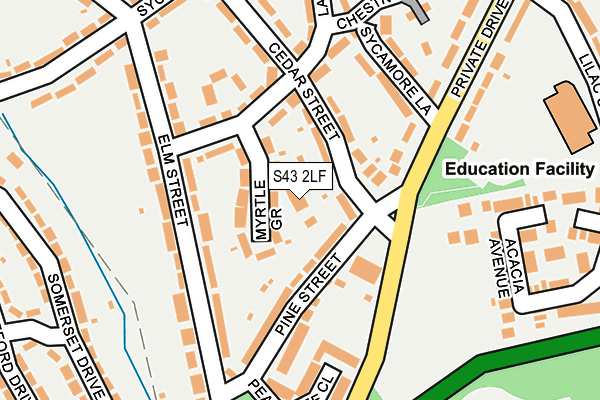 S43 2LF map - OS OpenMap – Local (Ordnance Survey) S43 2LF map - OS OpenMap – Local (Ordnance Survey)