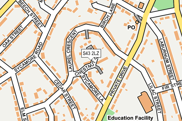 S43 2LZ map - OS OpenMap – Local (Ordnance Survey) S43 2LZ map - OS OpenMap – Local (Ordnance Survey)