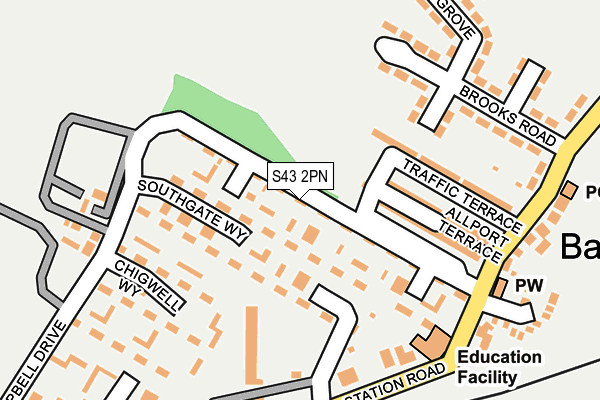 S43 2PN map - OS OpenMap – Local (Ordnance Survey) S43 2PN map - OS OpenMap – Local (Ordnance Survey)