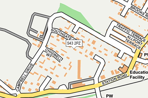 S43 2PZ map - OS OpenMap – Local (Ordnance Survey) S43 2PZ map - OS OpenMap – Local (Ordnance Survey)