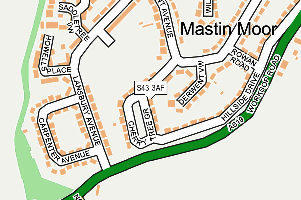 S43 3AF map - OS OpenMap – Local (Ordnance Survey) S43 3AF map - OS OpenMap – Local (Ordnance Survey)
