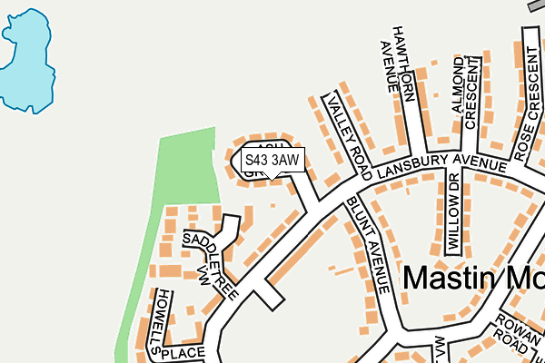 S43 3AW map - OS OpenMap – Local (Ordnance Survey) S43 3AW map - OS OpenMap – Local (Ordnance Survey)