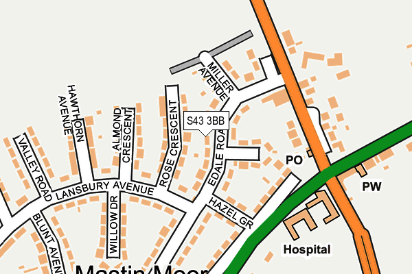 S43 3BB map - OS OpenMap – Local (Ordnance Survey) S43 3BB map - OS OpenMap – Local (Ordnance Survey)