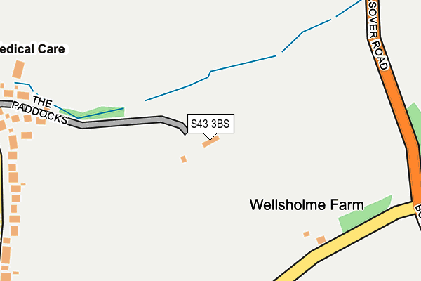 S43 3BS map - OS OpenMap – Local (Ordnance Survey) S43 3BS map - OS OpenMap – Local (Ordnance Survey)