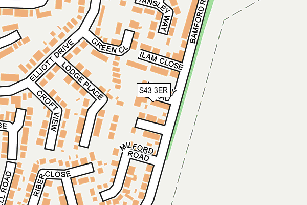 S43 3ER map - OS OpenMap – Local (Ordnance Survey)