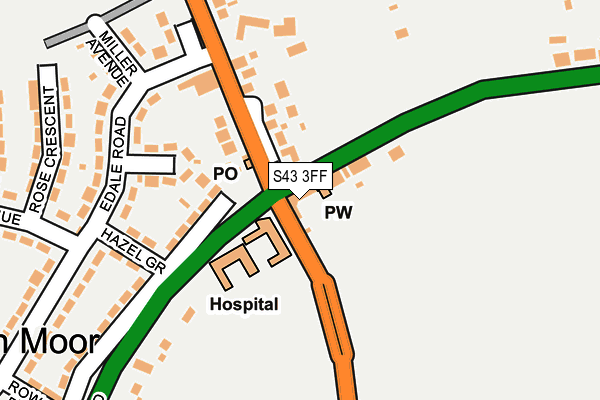 S43 3FF map - OS OpenMap – Local (Ordnance Survey) S43 3FF map - OS OpenMap – Local (Ordnance Survey)
