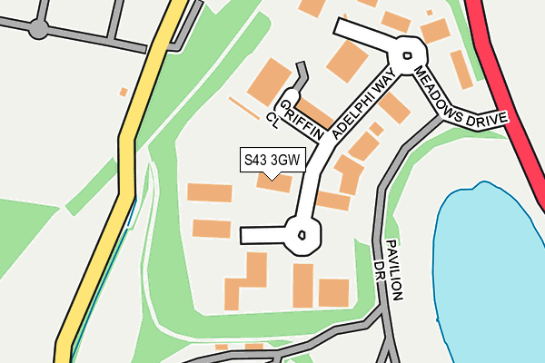 S43 3GW map - OS OpenMap – Local (Ordnance Survey) S43 3GW map - OS OpenMap – Local (Ordnance Survey)