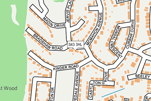 S43 3HL map - OS OpenMap – Local (Ordnance Survey) S43 3HL map - OS OpenMap – Local (Ordnance Survey)