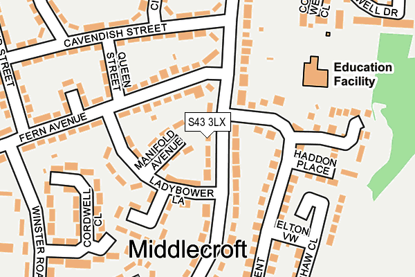 S43 3LX map - OS OpenMap – Local (Ordnance Survey) S43 3LX map - OS OpenMap – Local (Ordnance Survey)