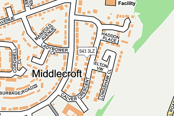S43 3LZ map - OS OpenMap – Local (Ordnance Survey) S43 3LZ map - OS OpenMap – Local (Ordnance Survey)