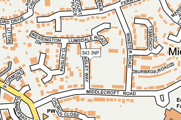 S43 3NP map - OS OpenMap – Local (Ordnance Survey) S43 3NP map - OS OpenMap – Local (Ordnance Survey)