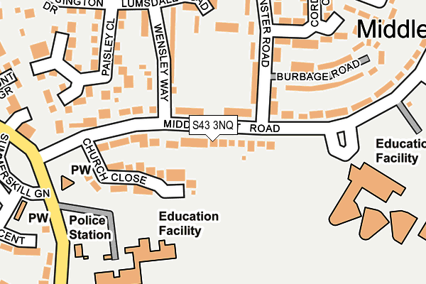 S43 3NQ map - OS OpenMap – Local (Ordnance Survey) S43 3NQ map - OS OpenMap – Local (Ordnance Survey)