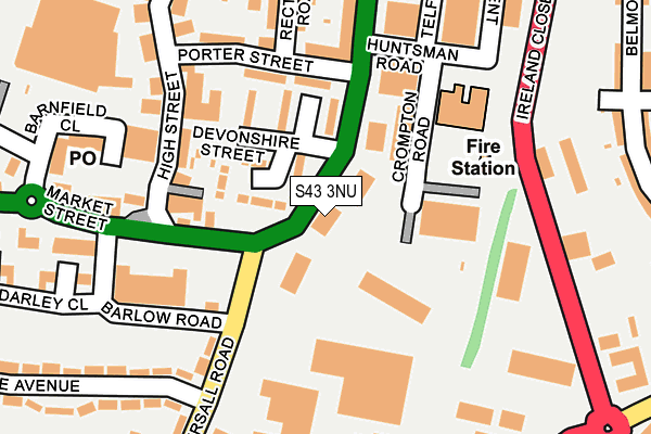 S43 3NU map - OS OpenMap – Local (Ordnance Survey) S43 3NU map - OS OpenMap – Local (Ordnance Survey)