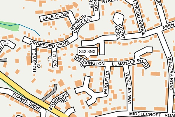 S43 3NX map - OS OpenMap – Local (Ordnance Survey) S43 3NX map - OS OpenMap – Local (Ordnance Survey)
