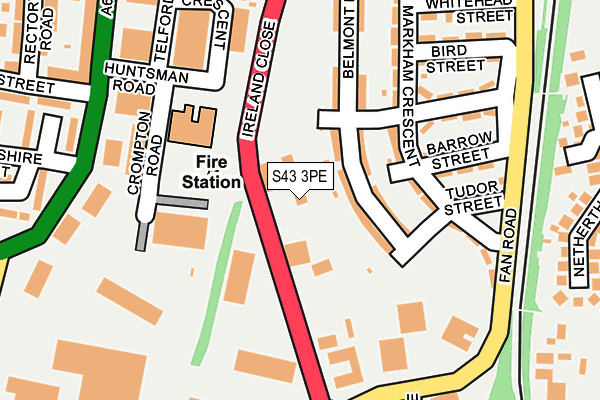 S43 3PE map - OS OpenMap – Local (Ordnance Survey) S43 3PE map - OS OpenMap – Local (Ordnance Survey)