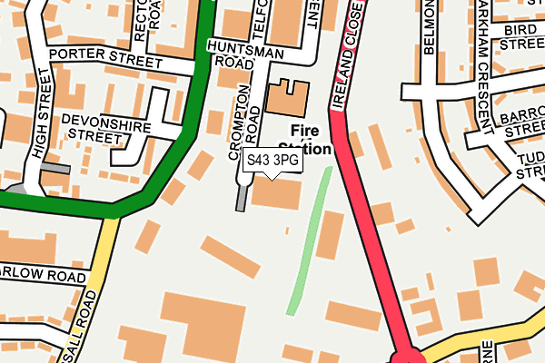 S43 3PG map - OS OpenMap – Local (Ordnance Survey) S43 3PG map - OS OpenMap – Local (Ordnance Survey)