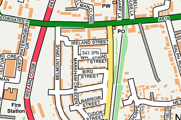 S43 3PN map - OS OpenMap – Local (Ordnance Survey) S43 3PN map - OS OpenMap – Local (Ordnance Survey)
