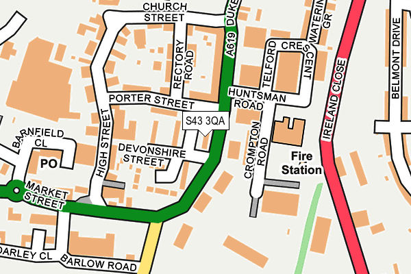 S43 3QA map - OS OpenMap – Local (Ordnance Survey) S43 3QA map - OS OpenMap – Local (Ordnance Survey)